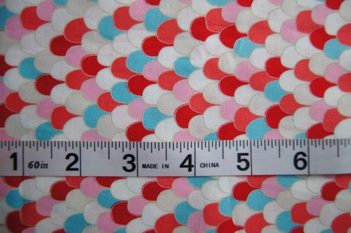1/2 "For Your Nest" Pink Red Blue White Bubbles Cotton Quilting Fabric 18" X 44" - Picture 2 of 2
