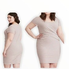 Torrid Multicolored Striped Ribbed Knit Scoop Neck Body-con Dress Size 00- M/L