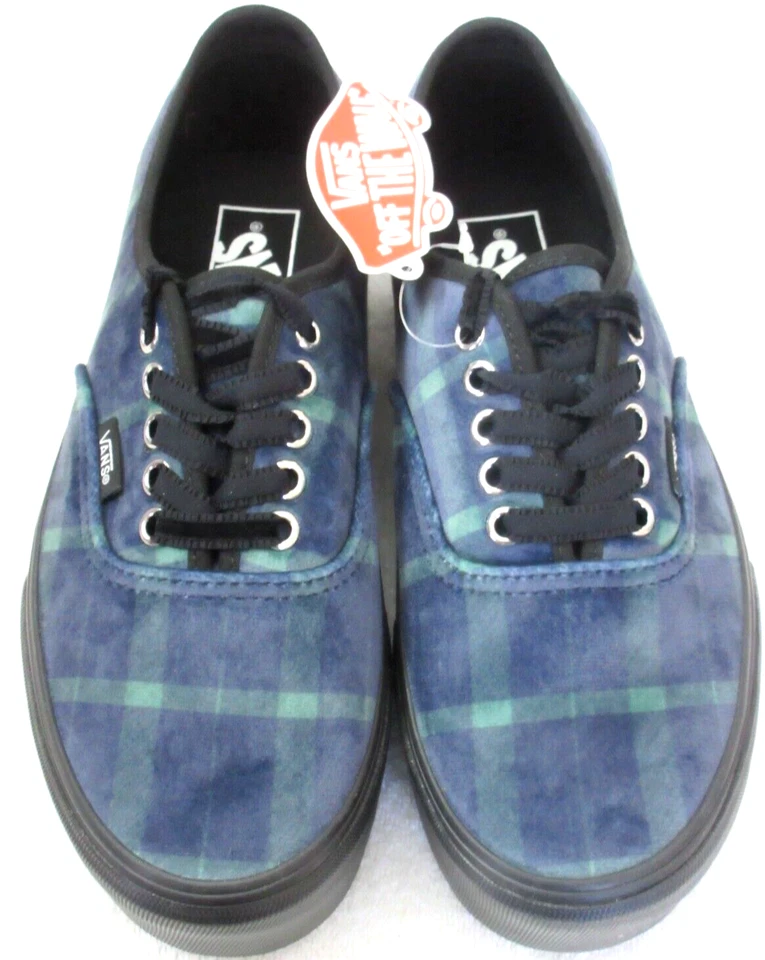 Zapatos de plataforma Vans para mujer auténticos de terciopelo apilado a cuadros verde negro talla 7,5 Foto 2 de 4