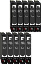 10 CARTUCCE NERE PER EPSON WORKFORCE WF 2010W  2510WF  2520NF 2530WF  2540 1631