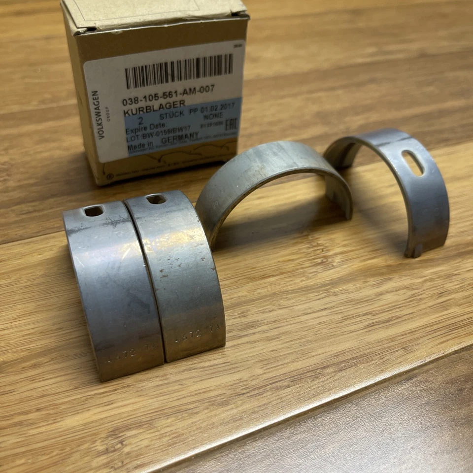 Paquete de 4 cojinetes principales inferiores originales del cigüeñal Volkswagen Jetta 2004-2014 Foto 2 de 4