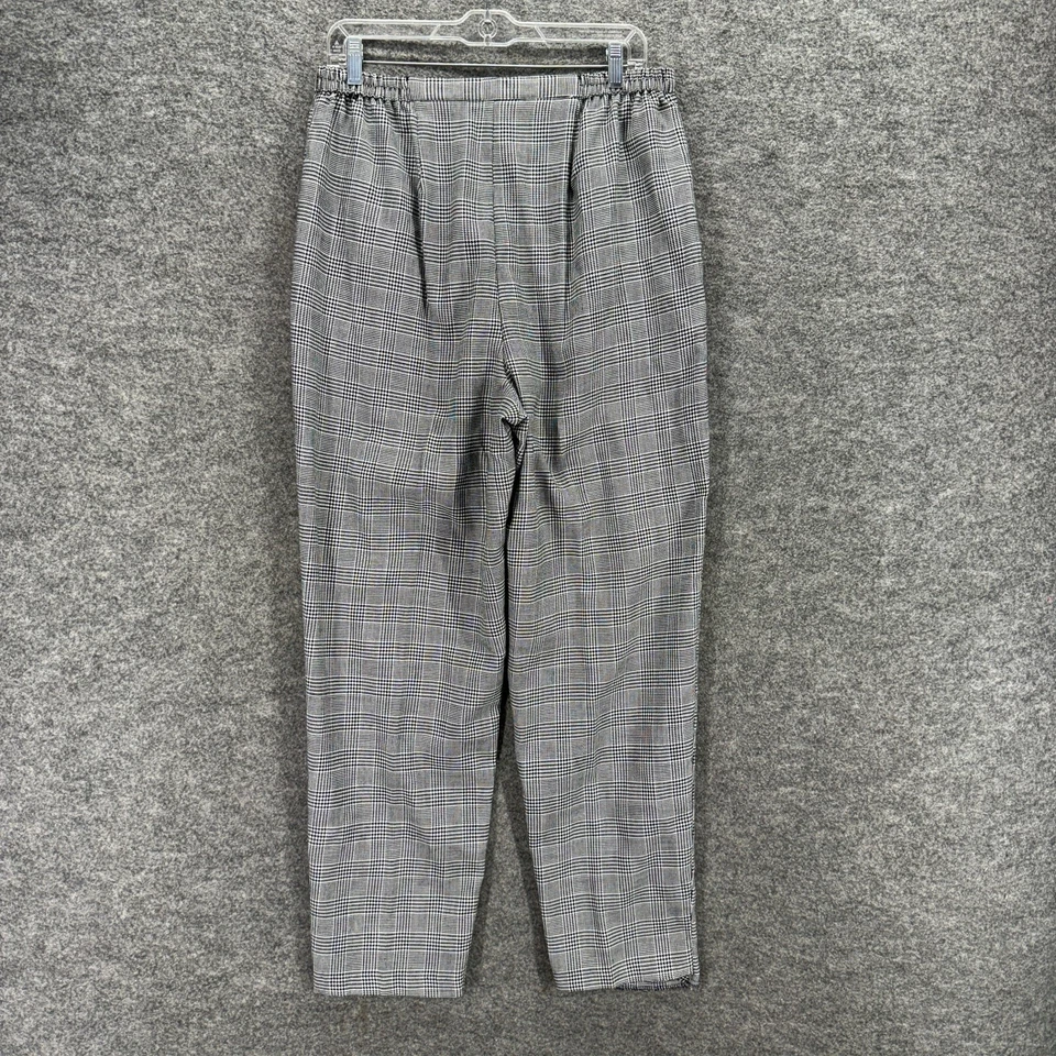 Moda Pantalones de vestir Bug para mujer 14/16 negros a cuadros tiro alto ajustados frente plano Foto 2 de 4