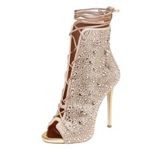 FASHION Women Ankle Boots Rhinestone Stiletto High Heels Party Boots Shoes Woman