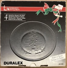 Les Verreries DeSaint Gobain Duralex Christmas Tree Dessert Plates NIB France 7”