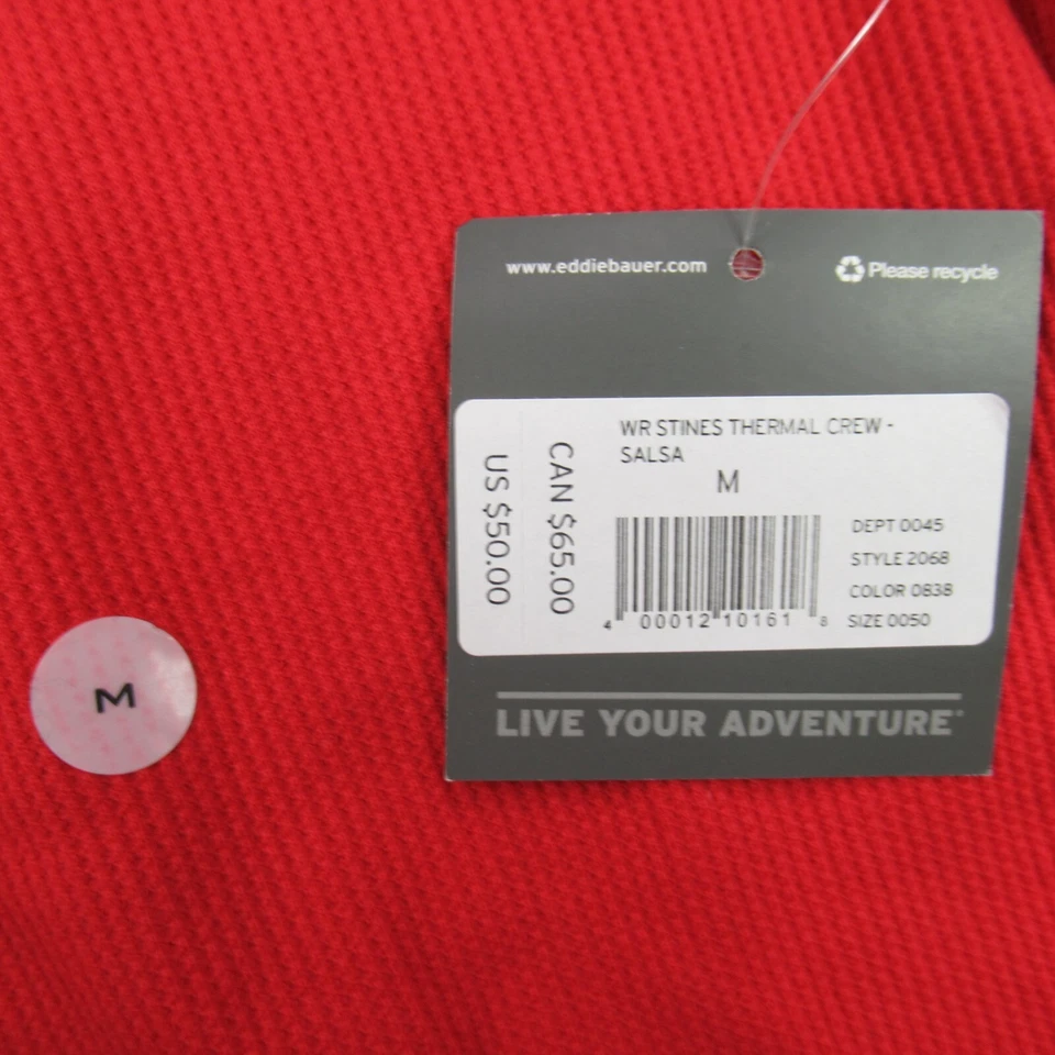 Camisa Eddie Bauer para mujer manga media larga cuello redondo ropa de dormir roja térmica Foto 2 de 4