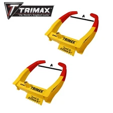 Trimax Small Universal Wheel Tire Chock Locks Keyed Alike ATV Car Truck - 2 pack