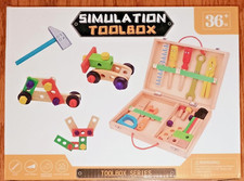 Seaside-Montessori s Wooden Toolbox Wooden Simulation Tool Box 35pc NEW