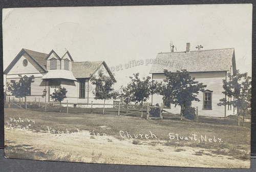 Stuart, Nebraska-Presbyterian Church-House c1908-RPPC Real Photo ...