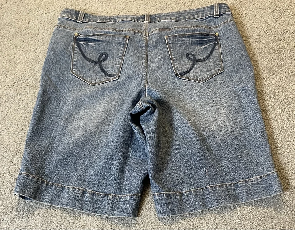 Jean Bermuda Y2K Moda Bug Corto Mujer’s 20W Azul Denim Resistente Clásico Country Foto 2 de 4