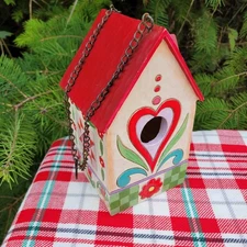Jim Shore Birdhouse Outdoor Living 2013 Rainbow Mountain Hearts Flowers Folk Art