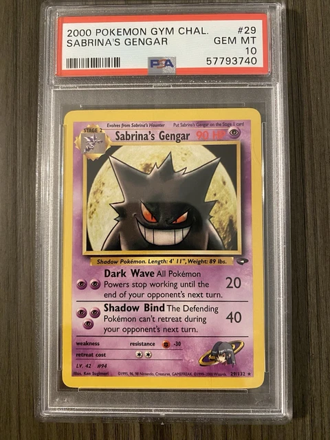 Pokemon 2000 Gym Challenge Sabrina's Gengar 29/132 PSA 10 #57793740