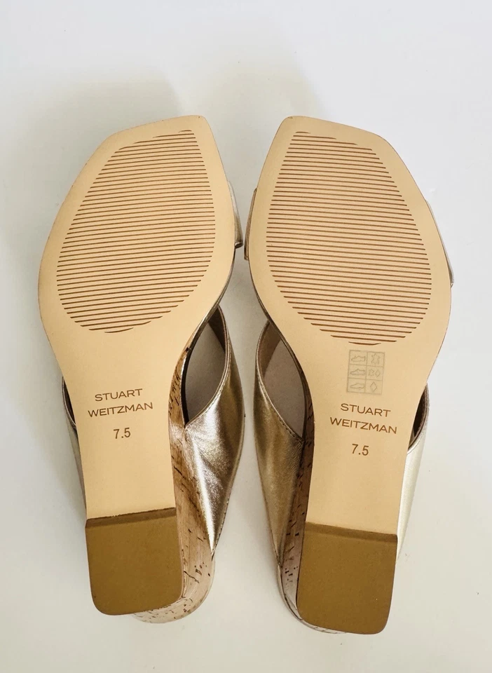 STUART WEITZMAN WOMEN’s Miami Wedge Slide Sandal Shoes | Size 7.5 | $450 | NEW - Image 4 of 4