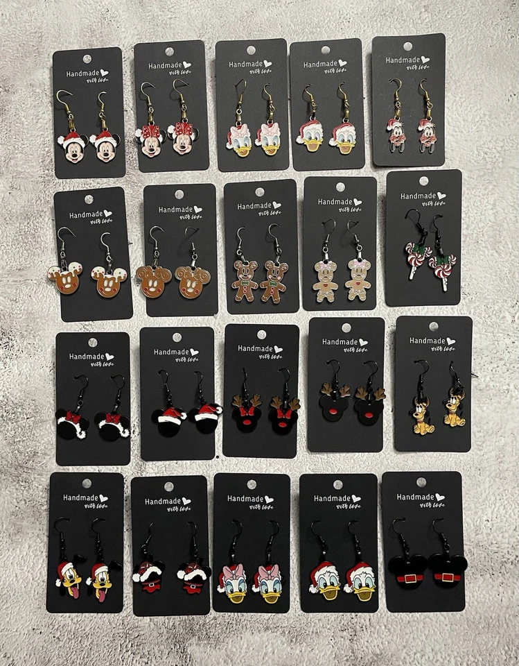 Lot of 20 Handmade Christmas Disney Characters dangle earrings. - Image 2 of 4