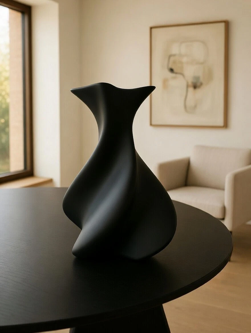 Vaso in ceramica nero elegante -, shop online vasi piante e fiori