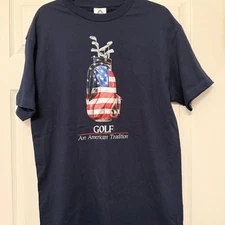 Vintage Alstyle Apparel Golf An American Tradition T-Shirt Navy Blue L