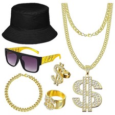 80s 90s Hip Hop Costume Kit - Old School Rapper Accessories for Halloween Party