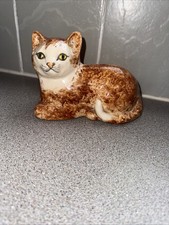 Vintage Tey Pottery "Carol's Cats" Figurine - Hand Painted Ginger Tabby Cat