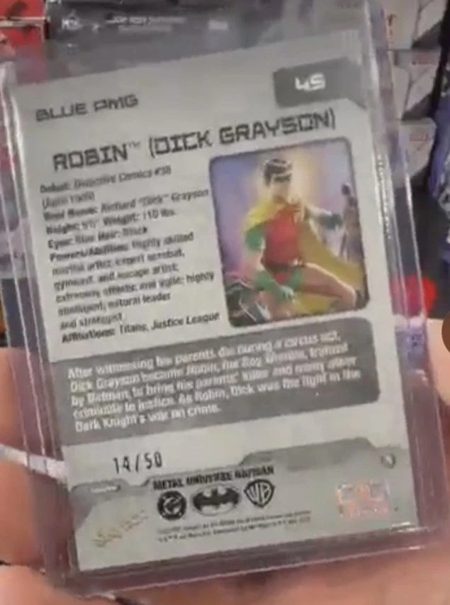 2025 Skybox 蝙蝠侠金属宇宙罗宾蓝色贵金属宝石 /50 #45 Grayson — 第 2/4 张图片