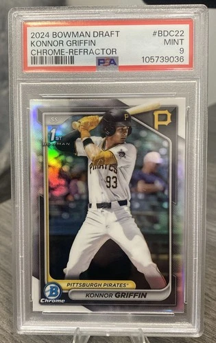 2024 Bowman Chrome Draft 1st Konnor Griffin #BDC-22 Refractor RC Pirates PSA 9