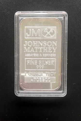 2015 -  1 Oz 999 Silver Johnson Matthey TONED Serialized Silver Bar in Capsule