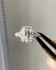 Radiant Cut Simulated Diamond Art Deco Engagement Ring 925 Sterling Silver Ring