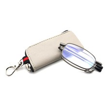 Folding Reading Glasses for Men Women Blue Light Blocking Readers with Keycha...