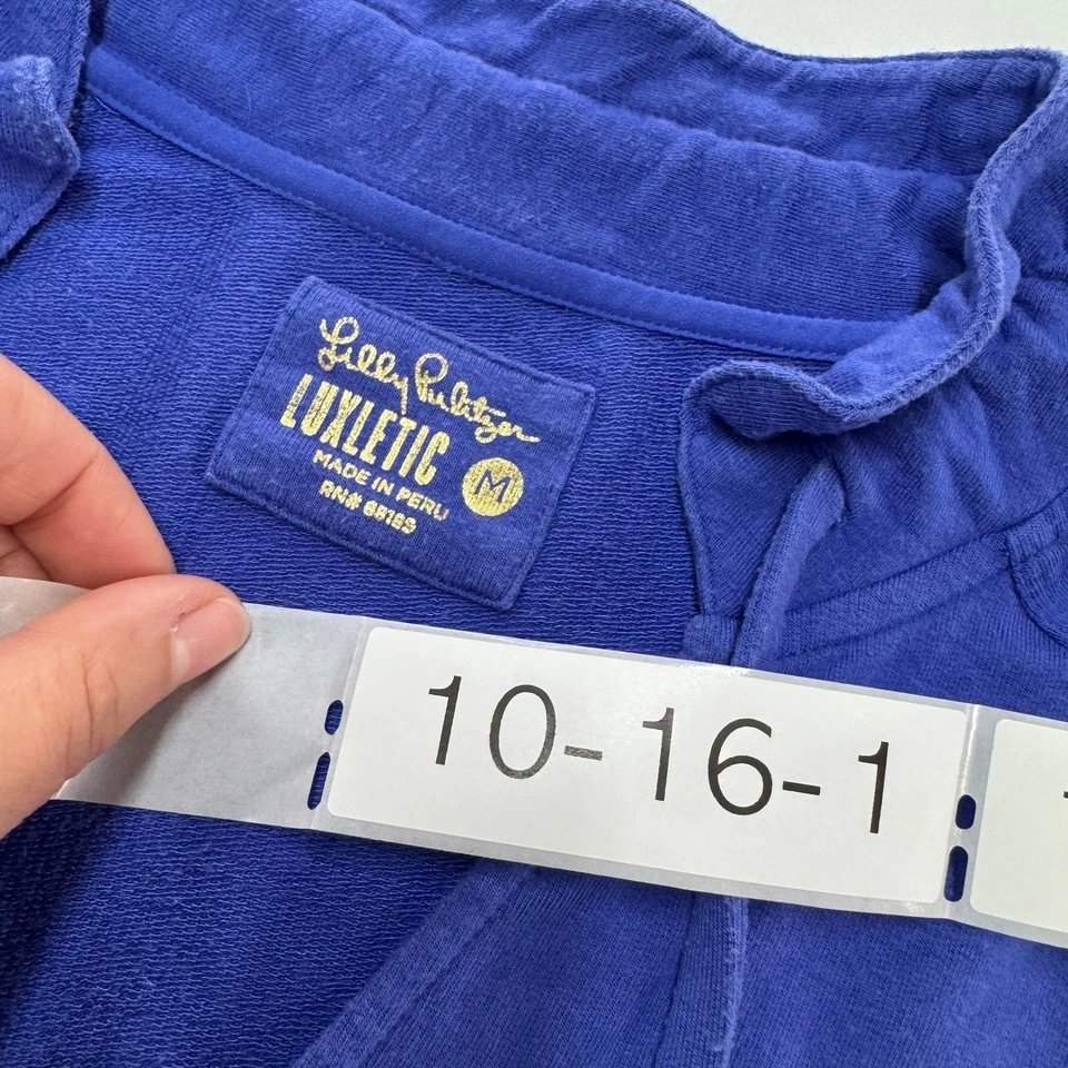 Sudadera con capucha Lilly Pulitzer para mujer azul medio Cassie Popover Pullover Luxletic Foto 4 de 4