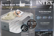 Intex Dura Beam Essential Rest Blow Up Queen Mattress Air Bed with Built In Pump
