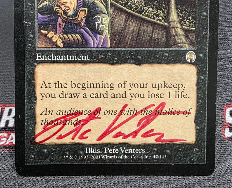 MTG Phyrexian Arena- DAMAGED - Signed -Apocalypse Magic the Gathering Card # 47 - Image 4 of 4