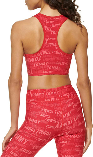Tommy Hilfiger Women's Low Impact Monogram Sports Bra Red Size Medium - Picture 3 of 3