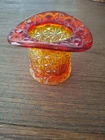Vintage Fenton Glass Top Hat Amberina Daisy and Button 2 5/8" Tall
