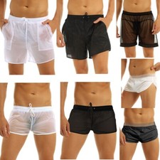 Men's See Through Beach Shorts Underwear Swim Trunks Watershort Loose Pants