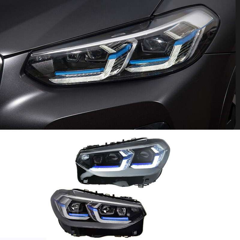 For BMW X3 2018-2021 LED Headlight Laser Style Projector Lens
