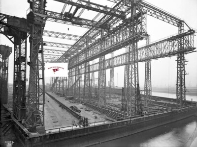 RMS OLYMPIC KEEL LAYING, REPRINT OF A GLORIOUS ROBERT WELCH PHOTOGRAPH