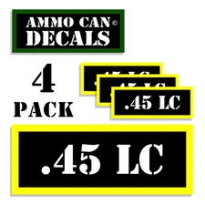 45 LC Ammo Can Labels Ammunition Case 3"x1.15" stickers decals 4 pack BLYW