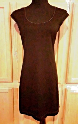 Sophie Max Studio 1B09P53 Gianna Black Leather Trim Stretch Ponte Dress, S - $98