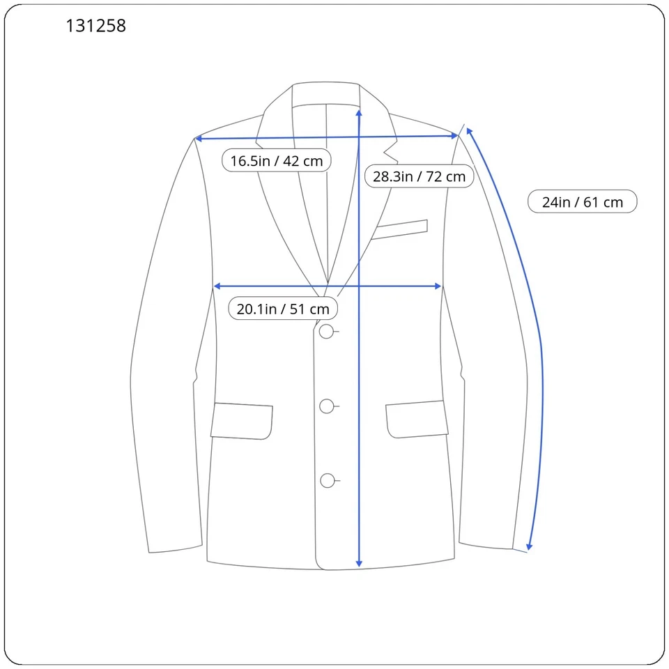 Banana Republic Blazer Laine Bleu Col Châssis Standard Fit Homme 38S - Photo 3/4