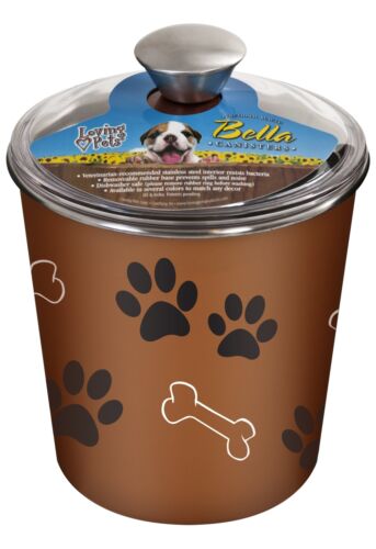 Loving Pets Bella Dog Bowl Canister/Treat Container, Copper - Picture 1 of 1