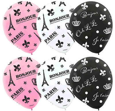 A Day in Paris Latex Balloons Bridal Shower Wedding Anniversary Party Decoration
