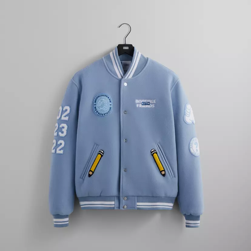 Kith x Invisible Friends wool varsity jacket medium