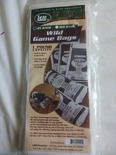 LEM Wild Game Bags 1 Pound Freezer Storage 25 Count Ground Meat Packaging 