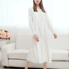 Lolita Cotton Nightdress Nightwears Sleepwears Lace Ruffle Peter Pan Collar