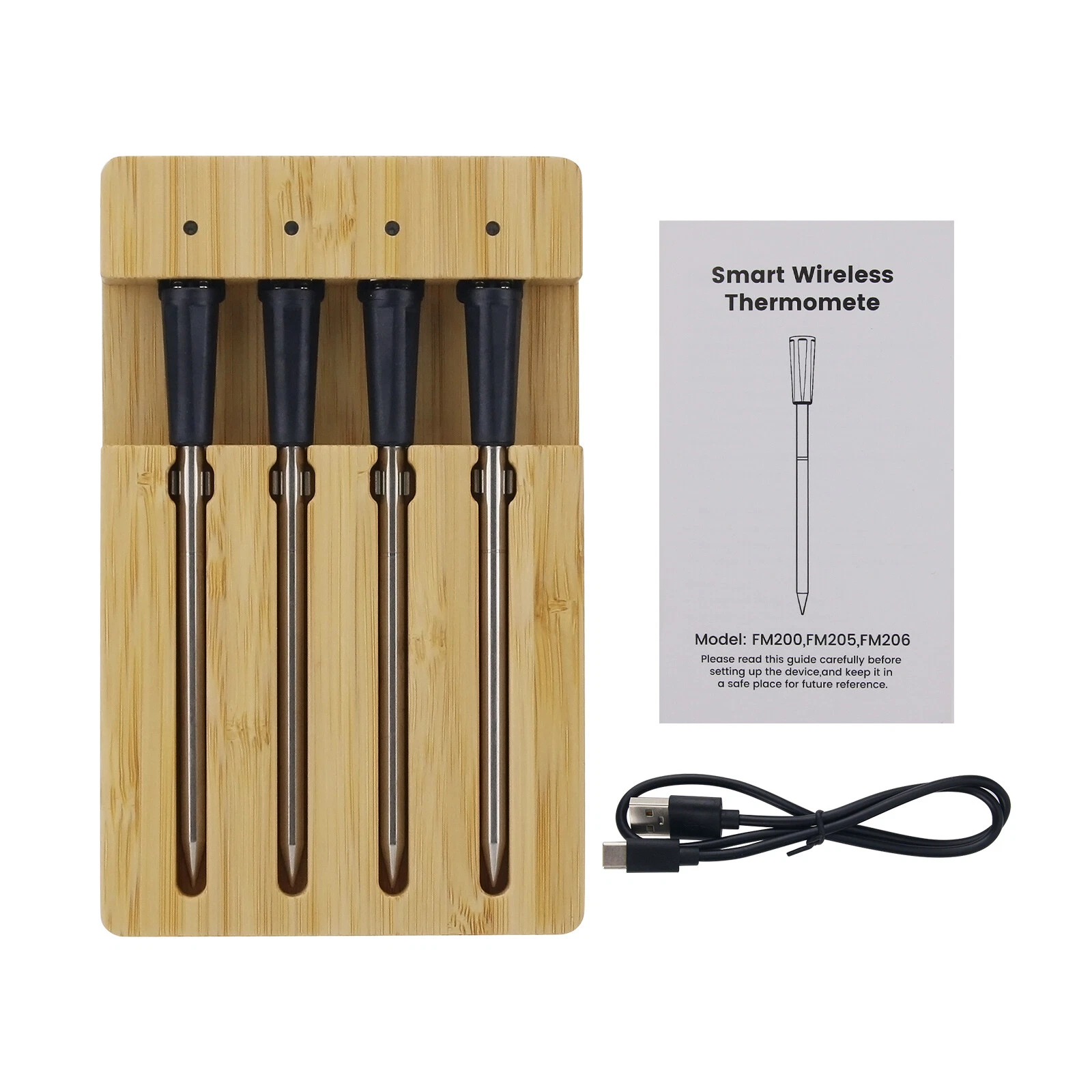 4 Probe Wireless Meat Food Thermometer Probe Waterproof for Oven BBQ Turkey
Opens in a new window or
