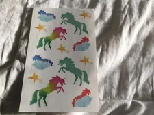 Vintage Mrs Grossmans Unicorns Sticker Sheet Colorful