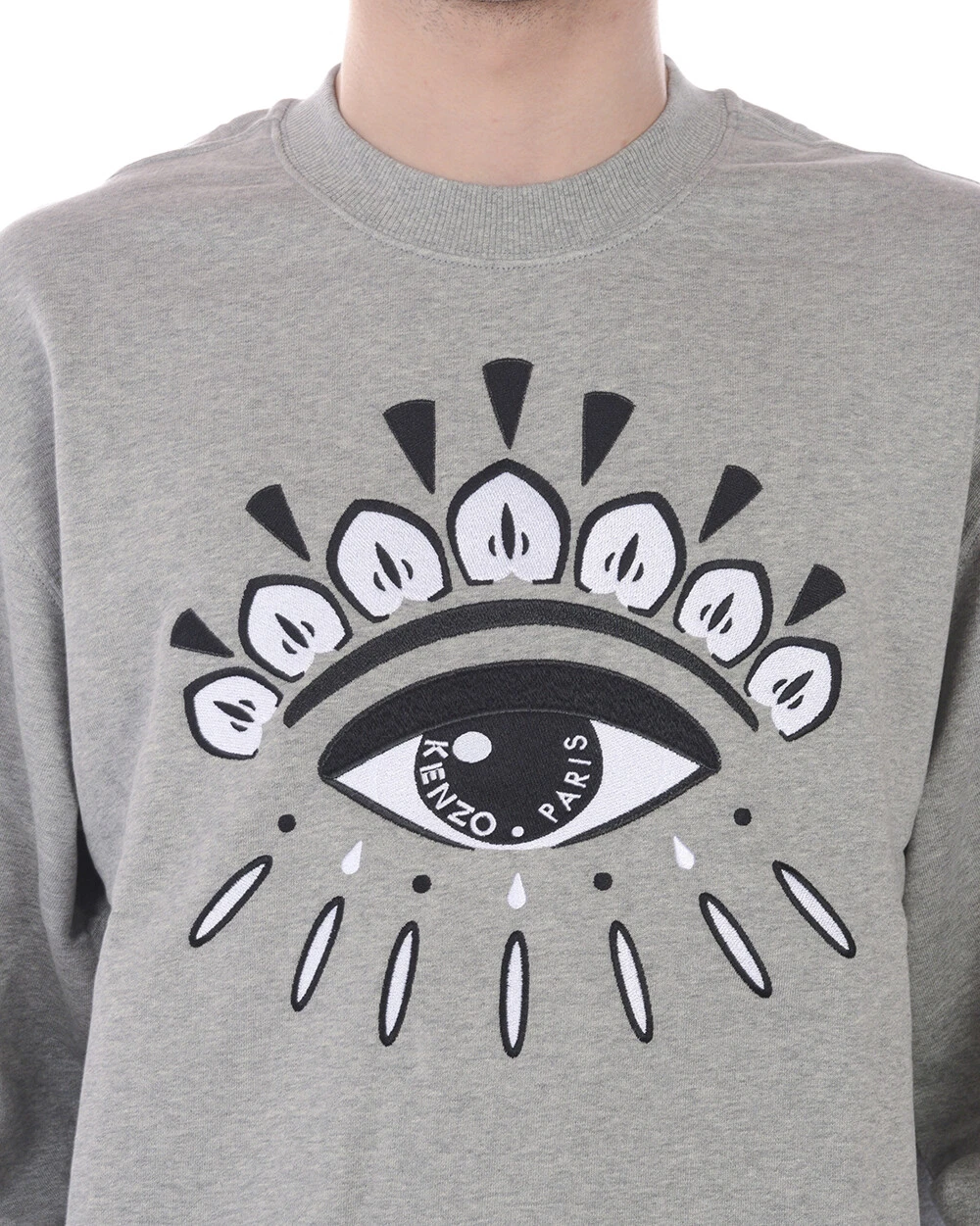 Felpa Kenzo Sweatshirt Hoodie Cotone Uomo Grigio 4XJ 5SW558 94 Tg. XL