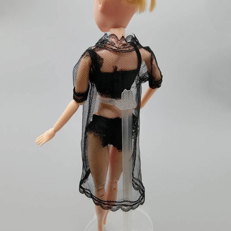 4 juegos de pijamas lencería ropa de dormir encaje abrigo sujetador ropa interior ropa para muñeca de 11,5" Foto 4 de 4