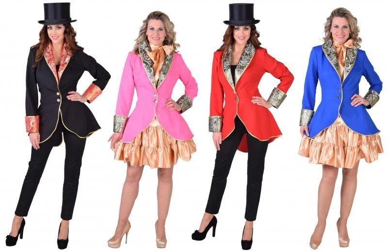 Jacke Damen Kostüm Anzug Show Bühne Cabaret Kabarett Theater Oper Gala Frack Hut - Bild 1 von 1