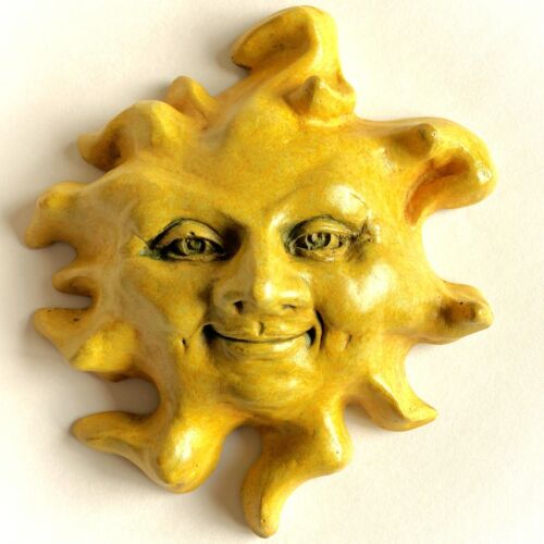Cute Amber Sun Sculpture, Wall Art for All Seasons, Original Home Decor - Picture 2 of 11