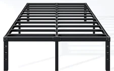 18 Inch King Bed Frame - Sturdy Metal Platform King Size, No Box Spring Needed