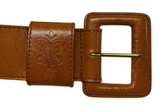 Vintage Amanda Smith 100 Genuine Leather Belt Sz M Brown 2  Wide Leather Buckle